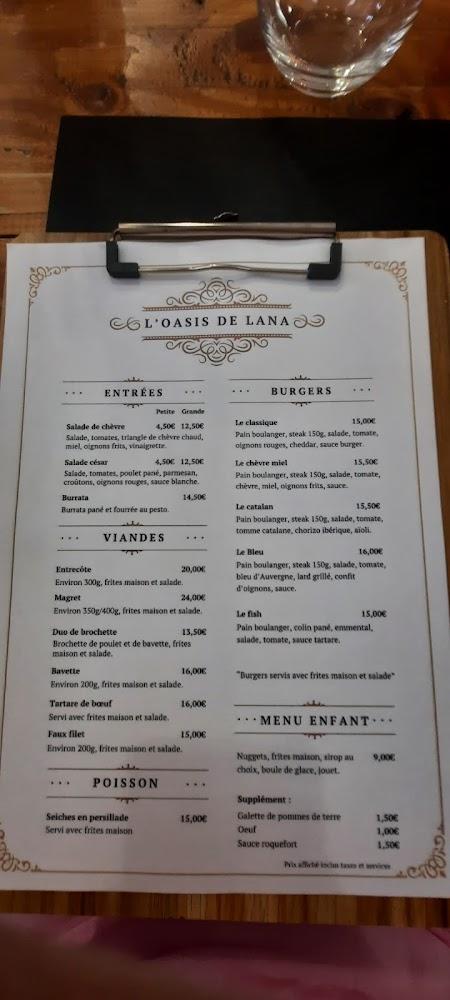 L'oasis De Lana - Menu Image 1